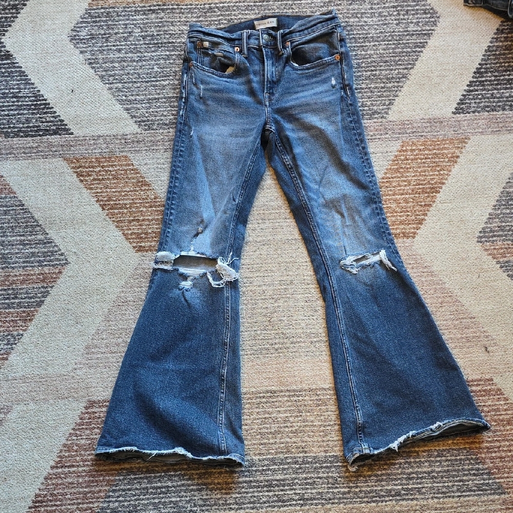 AE 77 Festival Flare Women's Blue Jeans 2R